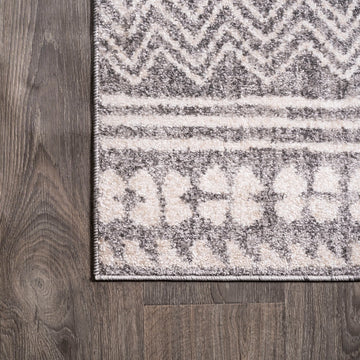 Imlil Tribal Geometric Stripe Area Rug